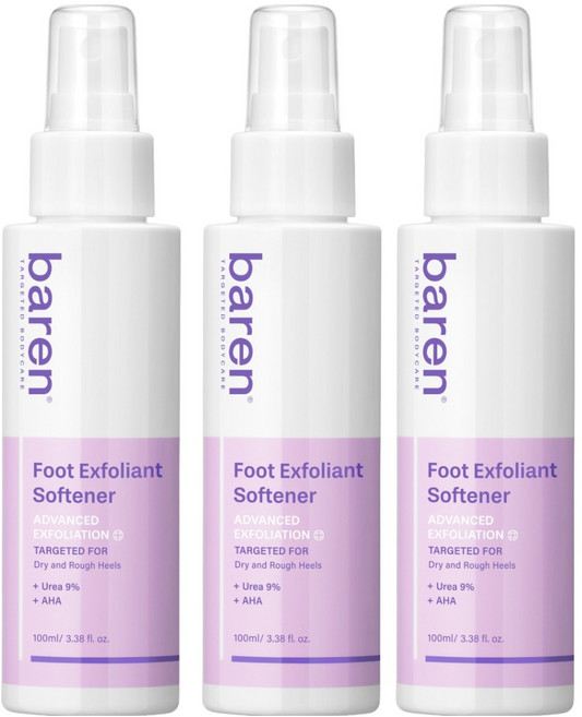 바렌 발 각질지우개 풋 소프트너, 1개입, 3개, 100ml