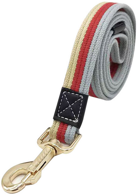 딩동펫 반려동물 삼색 캔버스 간편 리드줄, 레드, 1개