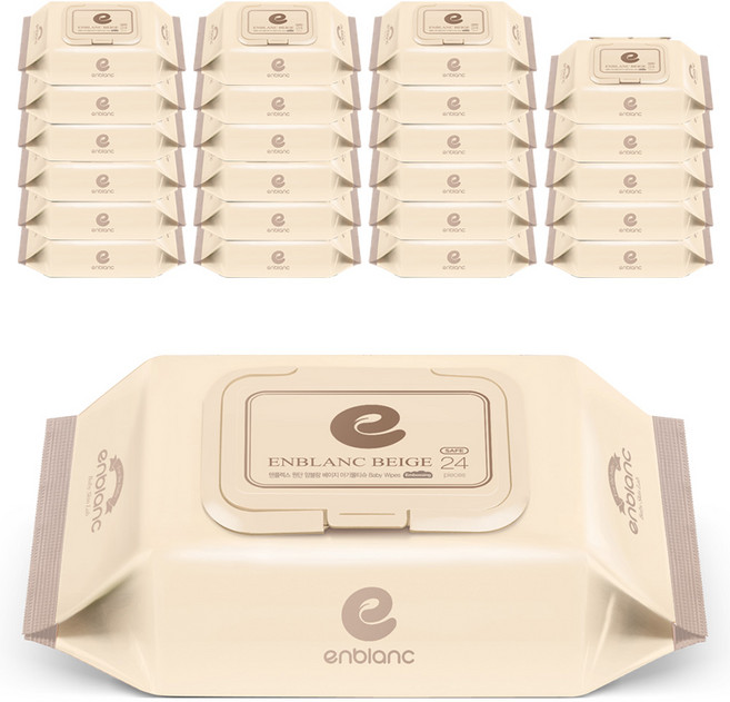 앙블랑 세이프 베이지 유아물티슈 휴대캡형, 70g, 24매, 24개