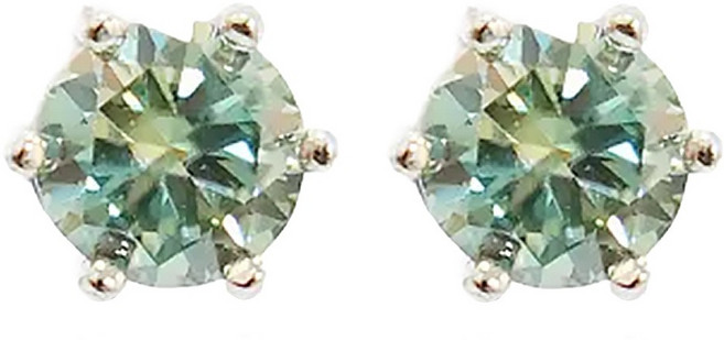 BIOAM 佰歐安 0.5克拉六爪王冠純銀莫桑鑽耳環