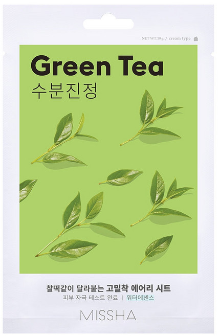 미샤 에어리 밀착 시트마스크 그린티, 1개입, 1개