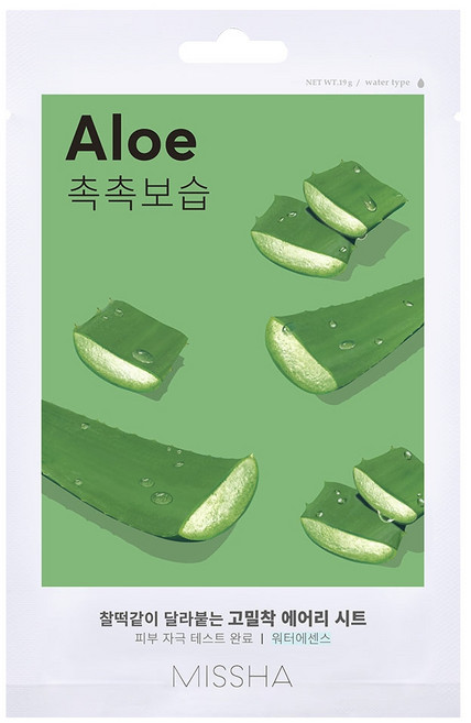 미샤 에어리 밀착 시트마스크 알로에, 1개입, 1개