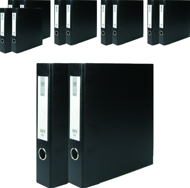 마이다스 D링 합지 바인더 명찰형 3공 A4 5cm, 흑색, 12개