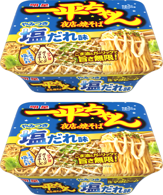明星食品 一平 夜店炒麵 鹽味 130g, 2入