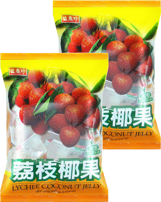 盛香珍 蒟蒻椰果 荔枝, 1kg, 2袋