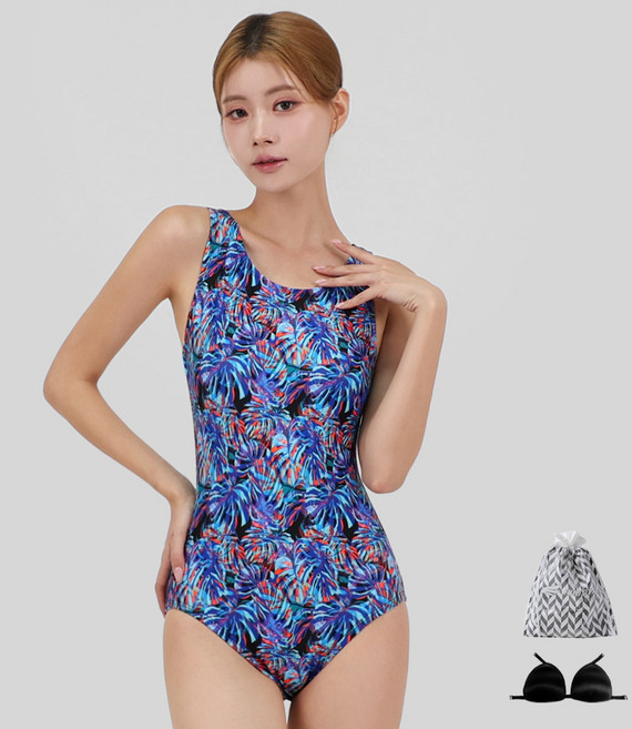 아쿠아티카 여성용 실내 원피스 수영복 + 언더브라 + 비닐백 AQA16, AQA1617