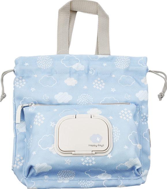 Skater 帶濕巾蓋尿布袋 KBOPC1, HAPPY DAYS 藍色