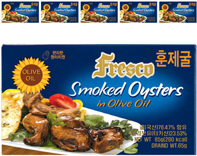 프레스코 훈제 굴, 65g, 6개