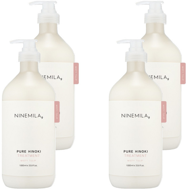 나인밀라 퓨어 히노끼 트리트먼트 미스티 튤립, 4개, 1L