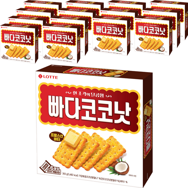 롯데웰푸드 빠다코코낫, 300g, 15개