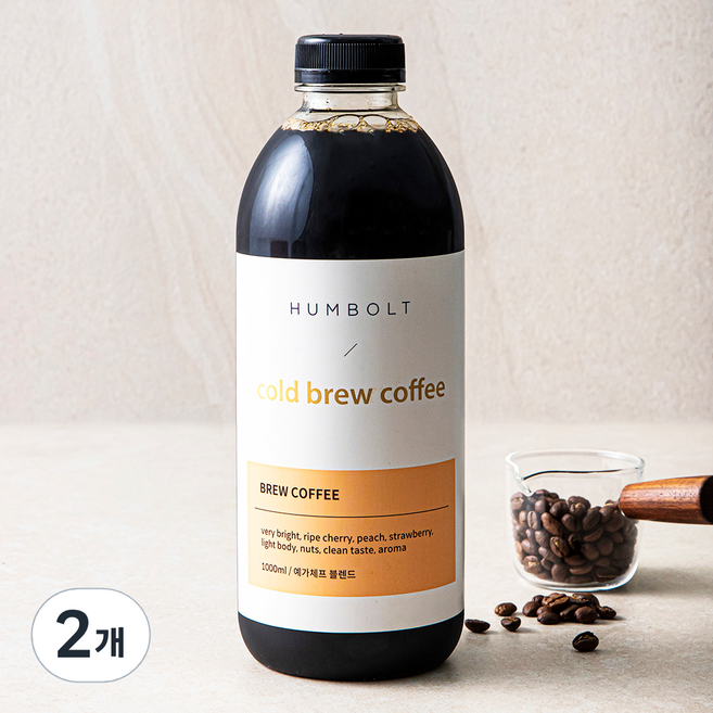 훔볼트 예가체프 블렌드 콜드브루 커피, 1L, 2개
