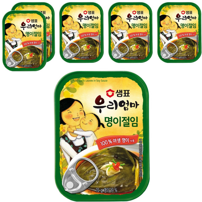 샘표 우리엄마 명이절임, 70g, 6개
