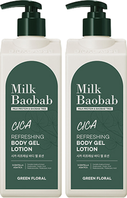 밀크바오밥 시카 리프레싱 바디 젤 로션 그린 플로럴향, 500ml, 2개