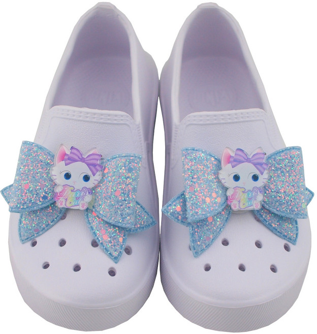 코코브레인 여아용 트윙클리본 블루 만능실내화