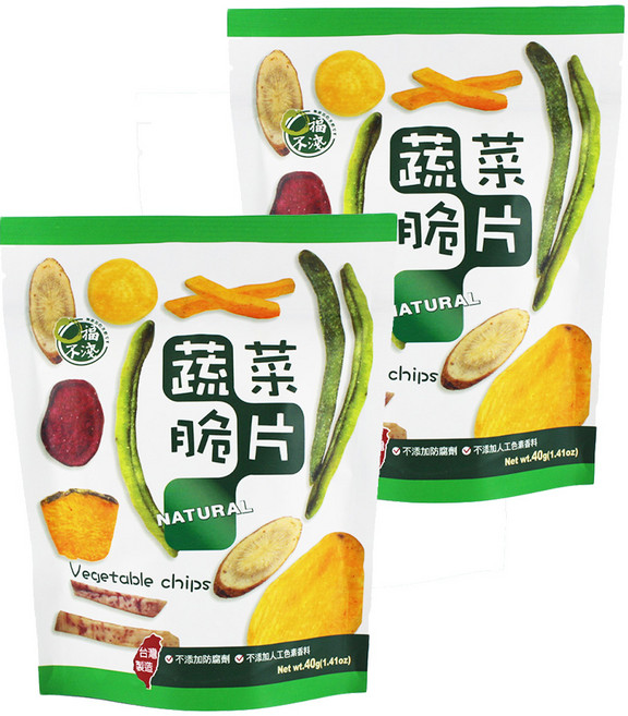 口福不淺 台灣蔬菜脆片, 40g, 2包