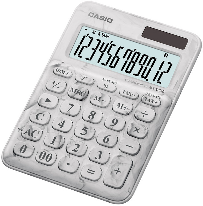 CASIO 卡西歐 限定版特別包裝計算機 MS-20UC-L, MS-20UC-L-MWE (大理石/白色), 1個