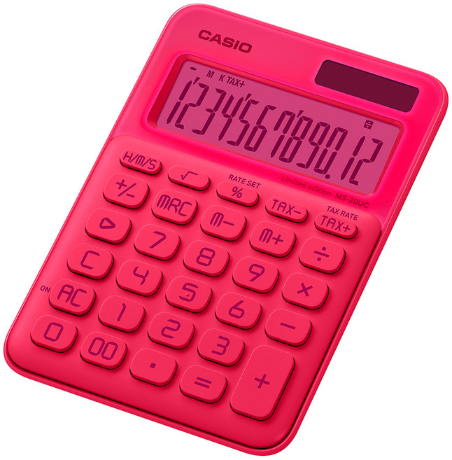 CASIO 卡西歐 限定版特別包裝計算機 MS-20UC-L, MS-20UC-L-NPK (螢光/粉紅色), 1個