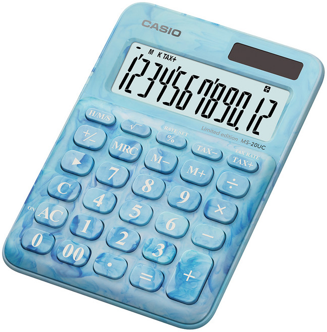 CASIO 卡西歐 限量版特別包裝計算機 MS-20UC-L, MS-20UC-L-MBU (大理石紋/藍色), 1個
