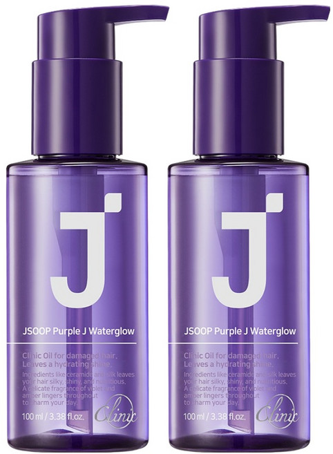 제이숲 퍼플제이 워터글로우 단백질 헤어 에센스, 100ml, 2개