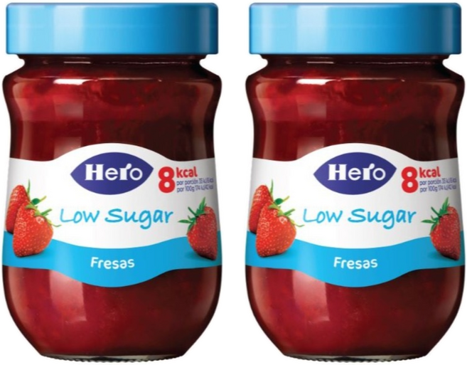 Hero 저당 딸기잼, 2개, 280g