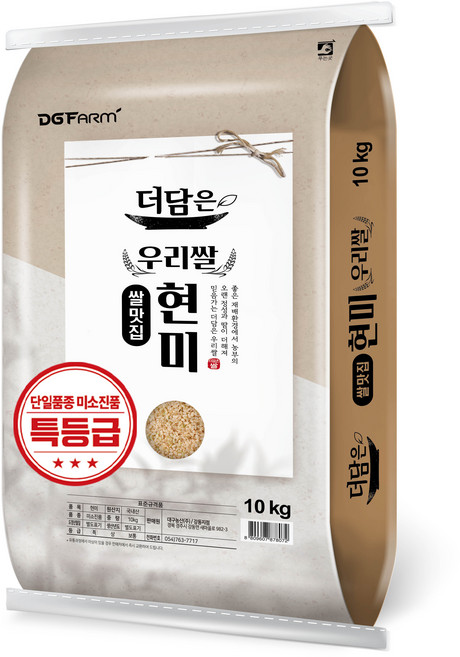더담은 국산 미소진품 특 현미, 10kg, 1개