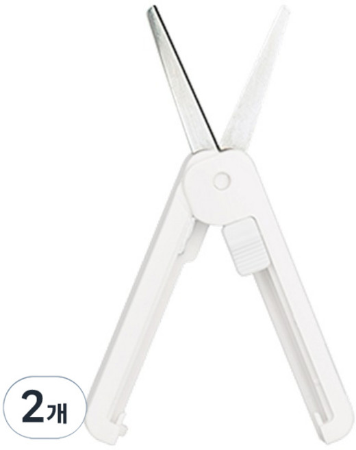 델리 휴대용 미니 가위 105mm 6072, 화이트, 2개