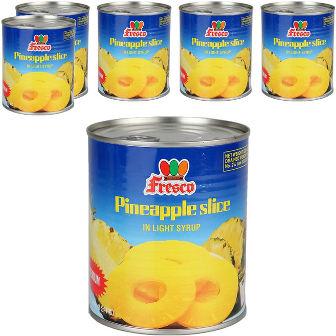 프레스코 파인애플슬라이스 통조림, 830g, 6개