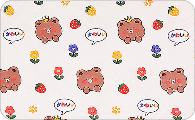 可機洗防水透氣保潔墊 雙面可用, 萌萌小熊