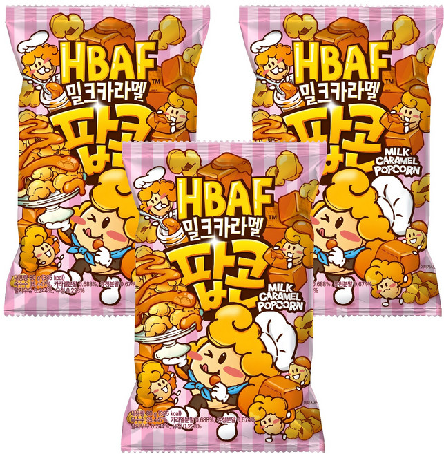 바프 밀크카라멜 팝콘, 80g, 3개