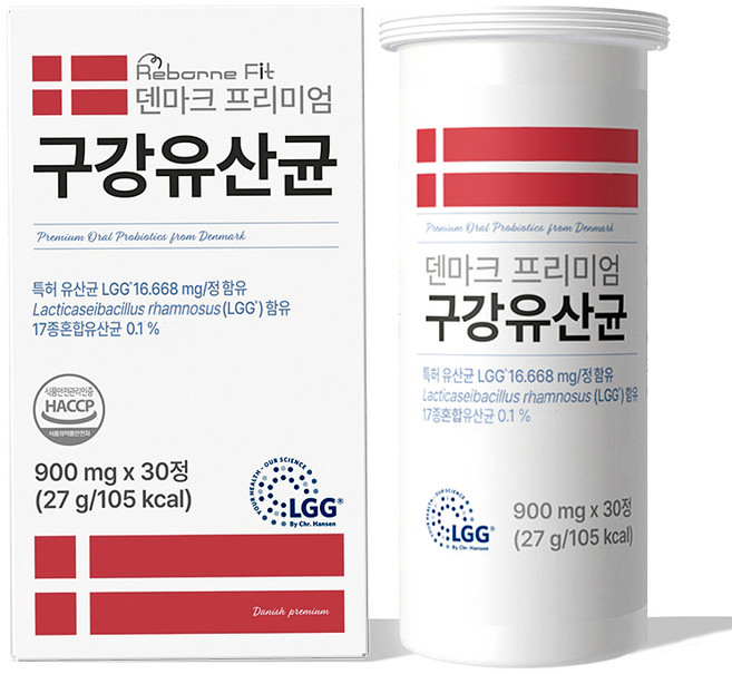 리본핏 덴마크 프리미엄 구강유산균, 30정, 1개