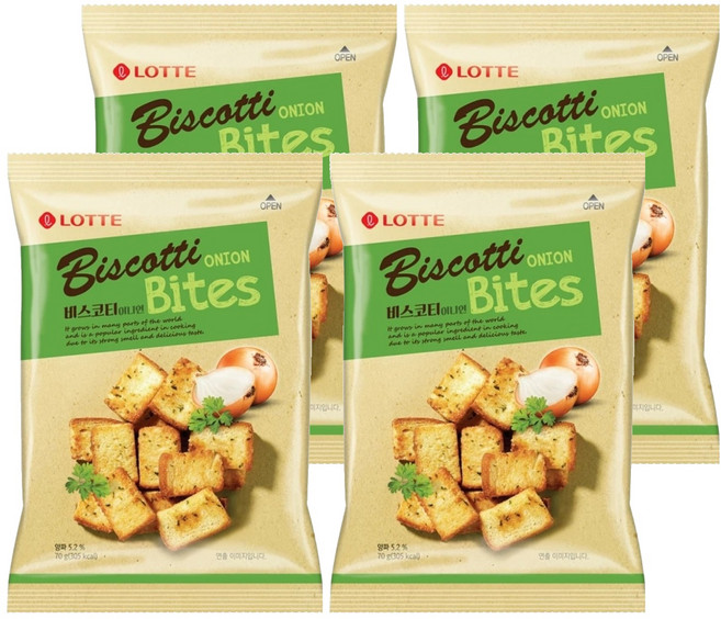 LOTTE 樂天 洋蔥麵包餅, 70g, 4包