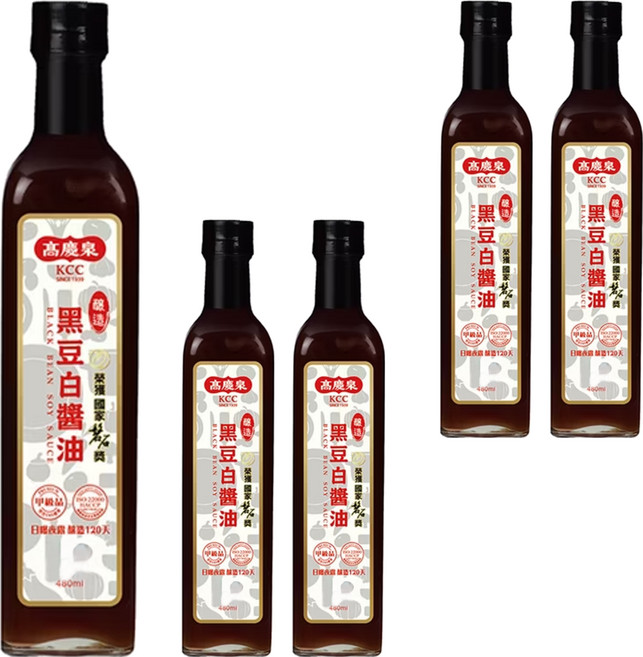 高慶泉 黑豆白醬油, 480ml, 5瓶