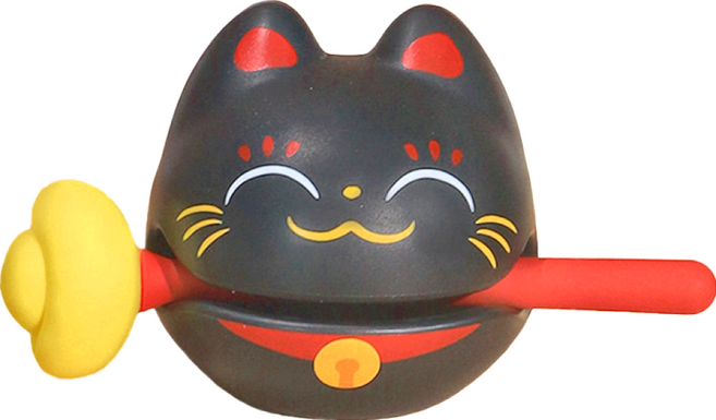 功德木魚 黑招財貓, 1個