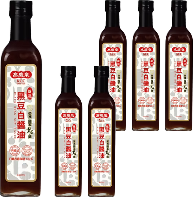 高慶泉 黑豆白醬油, 480ml, 6瓶