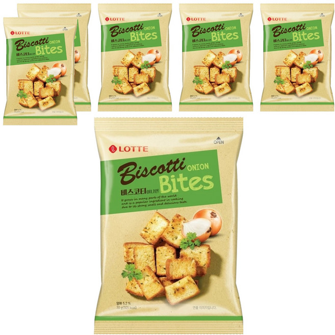 LOTTE 樂天 洋蔥麵包餅, 70g, 6包