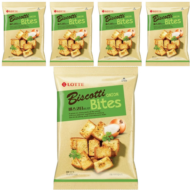 LOTTE 樂天 洋蔥麵包餅, 70g, 5包