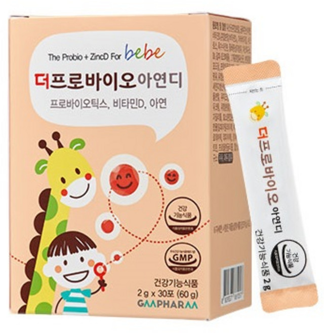 지엠팜 유아용 더프로 바이오 아연디 유산균, 30개, 2g