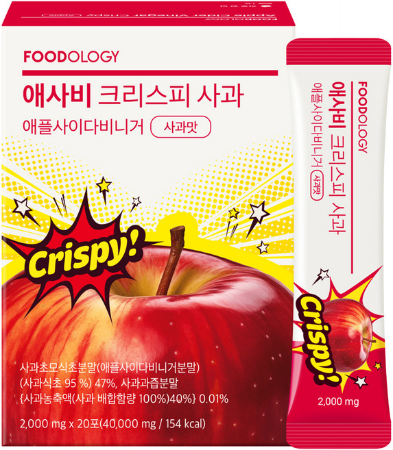 푸드올로지 초모 애사비 크리스피 사과맛, 40g, 1개