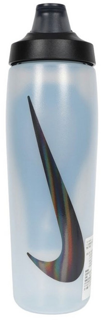 NIKE 耐吉 REFUEL BOTTLE 瓶蓋擠壓水壺 24oz, 霧白黑, 709ml, 1個