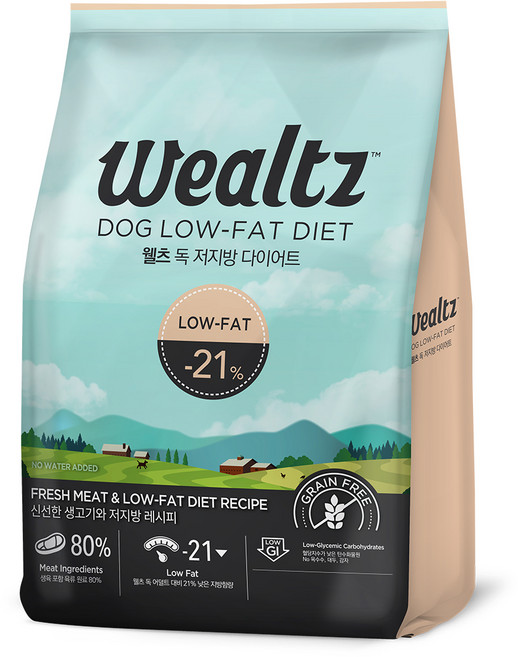 웰츠 강아지 저지방 기능성 사료, 다이어트(체중유지), 6kg, 1개