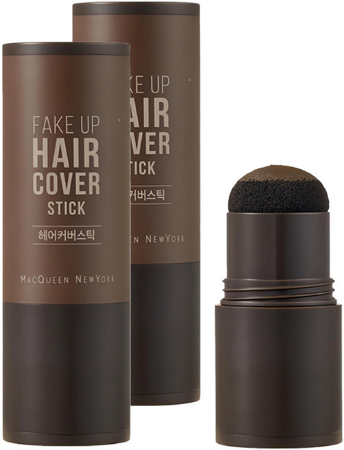 맥퀸뉴욕 페이크 업 헤어 커버 스틱 2.5g, 다크브라운, 2개