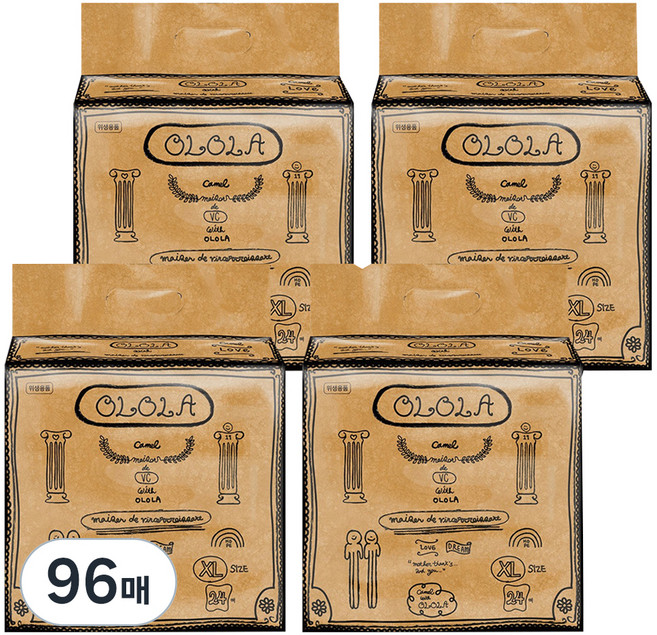 OLOLA 아동용 카멜기저귀 팬티형, 특대형(XL), 96매