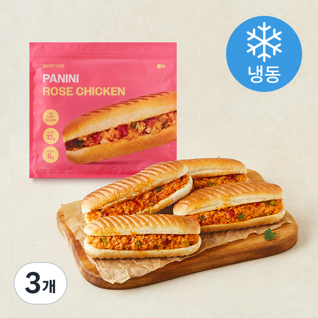 그로서리서울 파니니 로제치킨 (냉동), 120g, 3개, 4개입