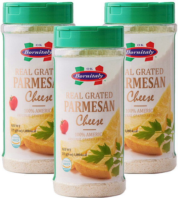 리얼 그레이티드 파마산치즈, 227g, 3개