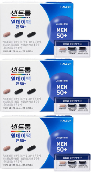 센트룸 원데이팩 맨50+ 멀티비타민, 30회분, 3개
