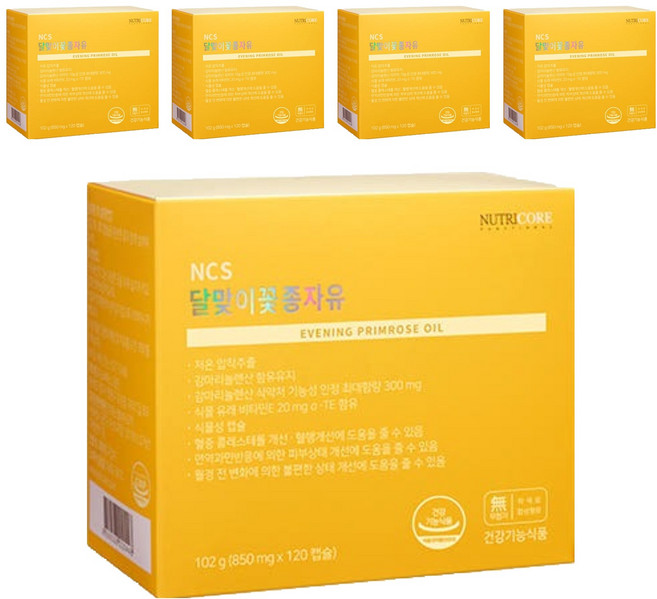 뉴트리코어 달맞이꽃종자유 영양제, 120정, 5개
