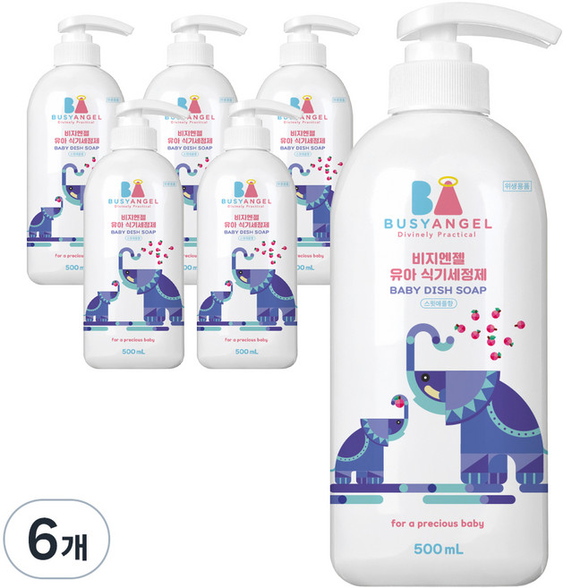 비지엔젤 고농축 아기 주방세제 젖병세정제, 500ml, 6개
