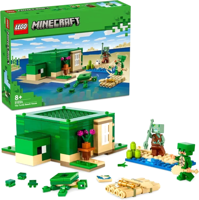 LEGO 沙灘海龜屋 The Turtle Beach House 21254 8歲以上, 1盒, 綠色 + 米色