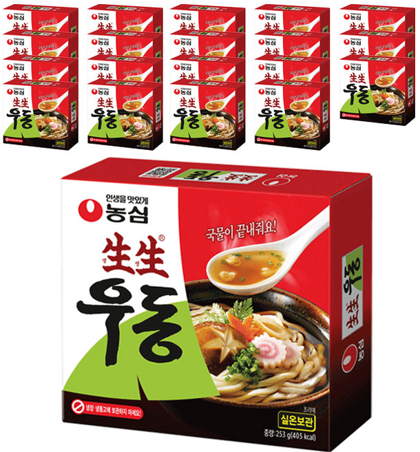 생생우동 봉지, 253g, 20개
