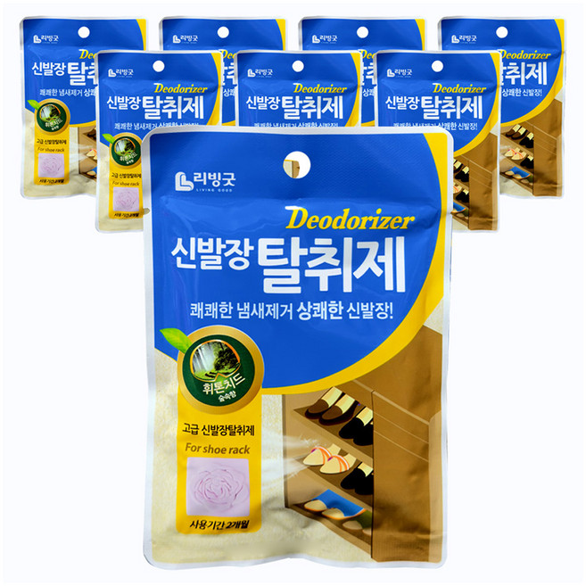 리빙굿 신발장 탈취제 숲속향, 2g, 8개